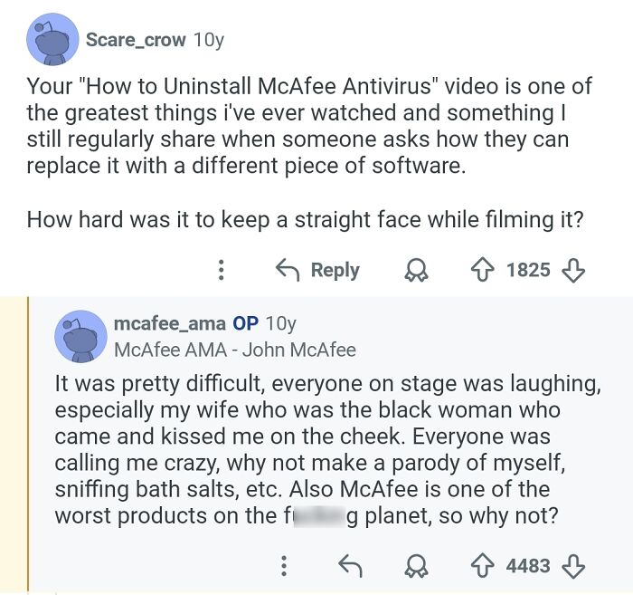 John McAfee Calls His Own Antivirus "One of the Worst on Earth". Oof.