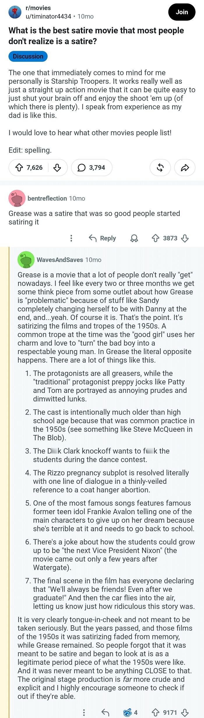 User Breaks Down the Movie Grease As a Hilarious Satire (Wait, Really?)