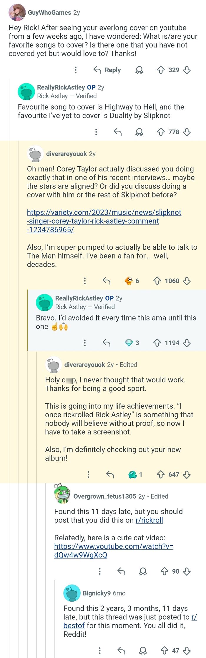 Rickrolling Rick Astley in 2024? Yep, Someone Pulled It Off in an AMA