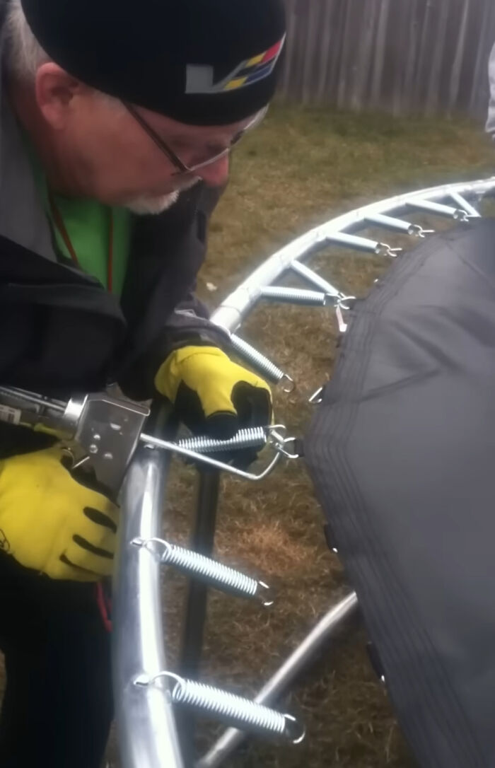 Using a Caulking Gun to Set Trampoline Springs? Ingenious or Insane?