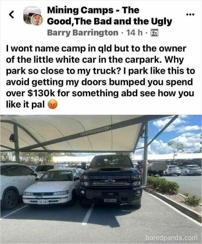 Thinks His Fancy Truck Makes Him King Of The Road