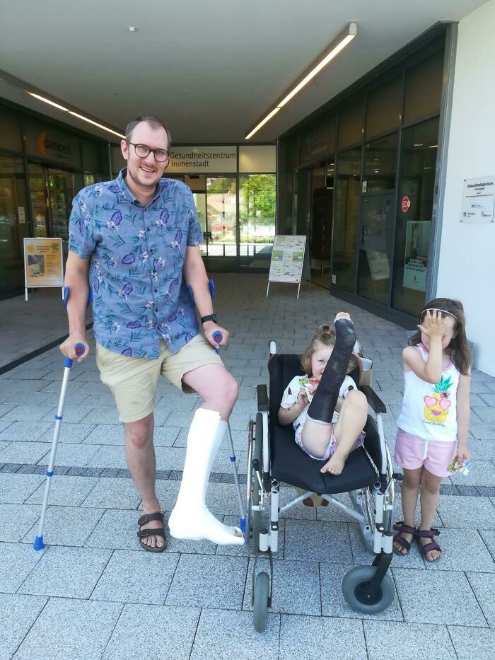 Daughter Broke Her Leg Before Holiday, Then I Broke Mine On Vacation—Poor Family!