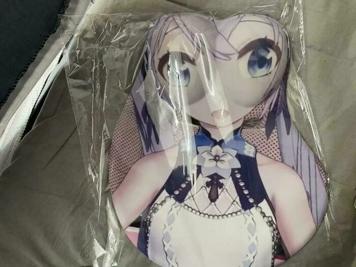 This Anime Girl Mousepad Got Printed Upside Down