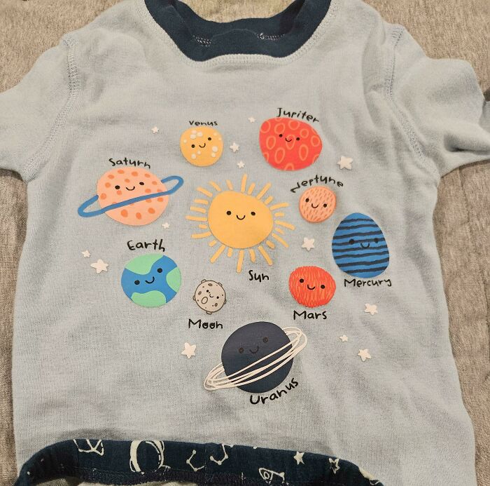 Planet Names Switched on Kids’ Pajamas