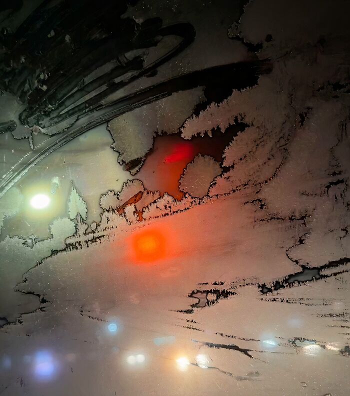 Frost on My Car Window Looks Like an Artsy Sketch