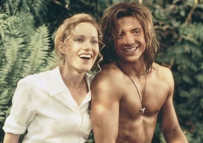 Brendan Fraser and Leslie Mann’s George of the Jungle Vibes