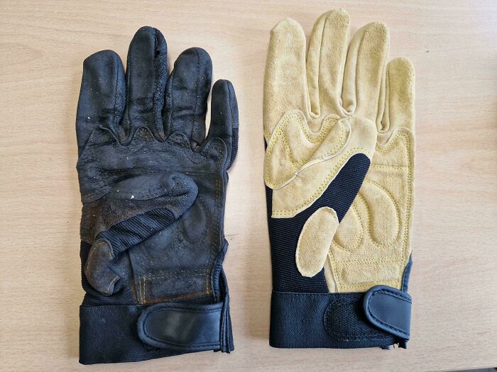 Leather Work Gloves After 4 Years of Aircraft Mechanic Magic