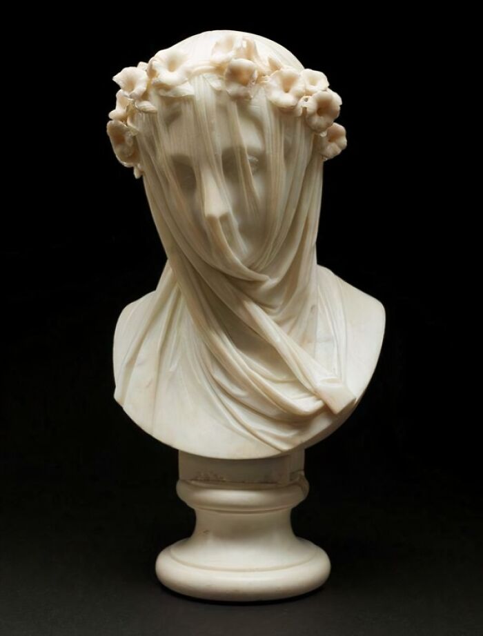 Veiled Lady, C.1860. Spoiler Alert: That 'Veil' Is Marble!