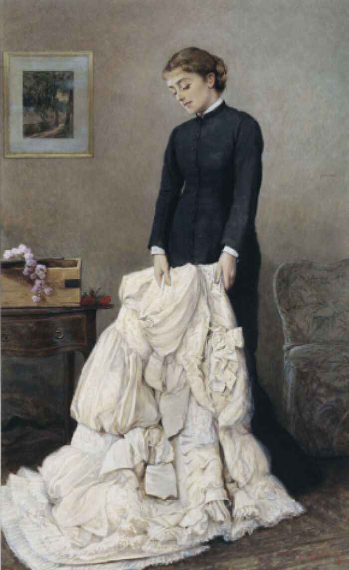 Young Widow Holding Her Wedding Dress, 1877