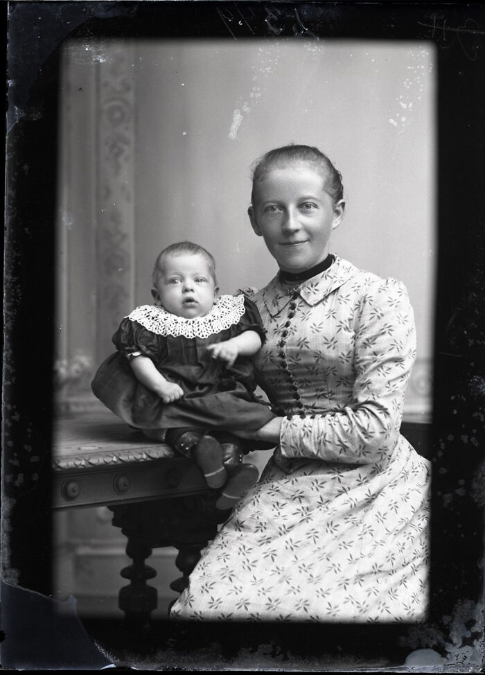 Mom Smiling Big With Her Baby, Denmark 1894