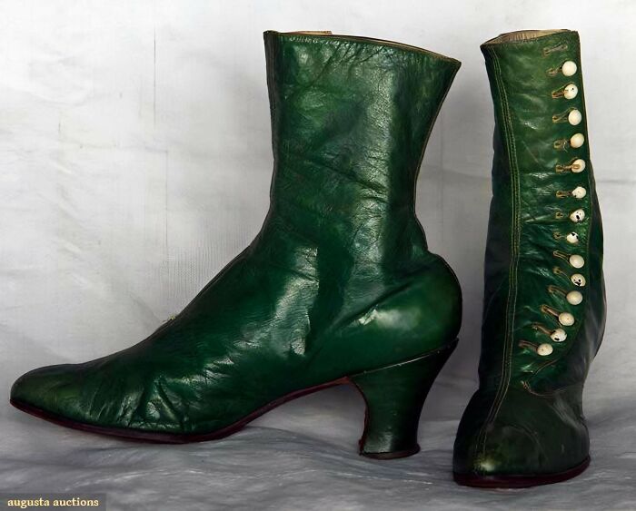 Lady’s Green High-Button Boots, 1890s — Fancy Footwear Alert