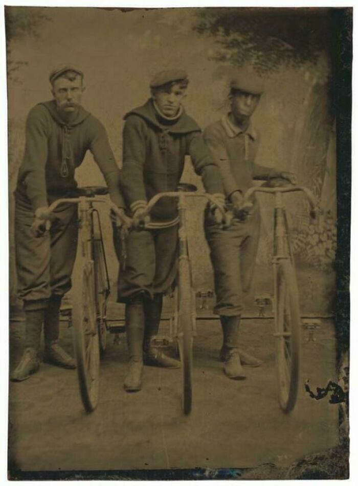 A Trio of Bicycle Riders, Circa 1899