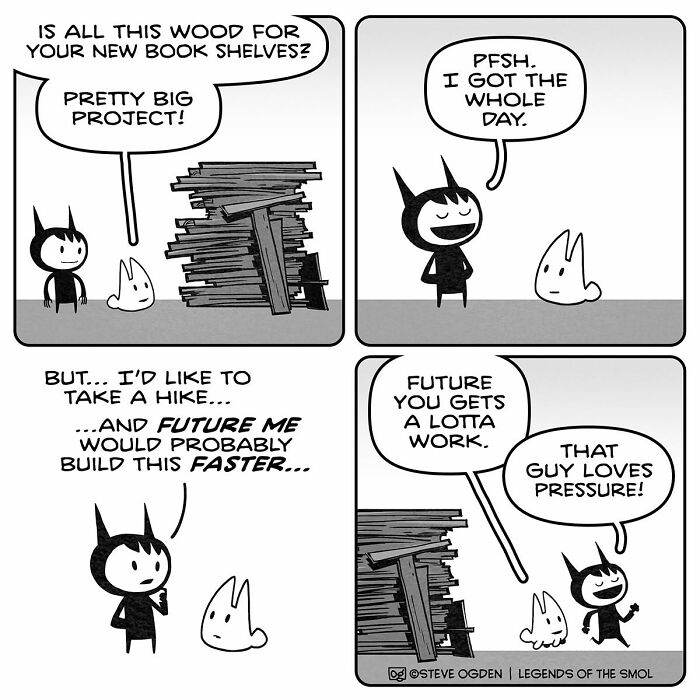 25 Hilarious Comics About Gus, The Tiny Guy With Mega Confidence and Weird Logic