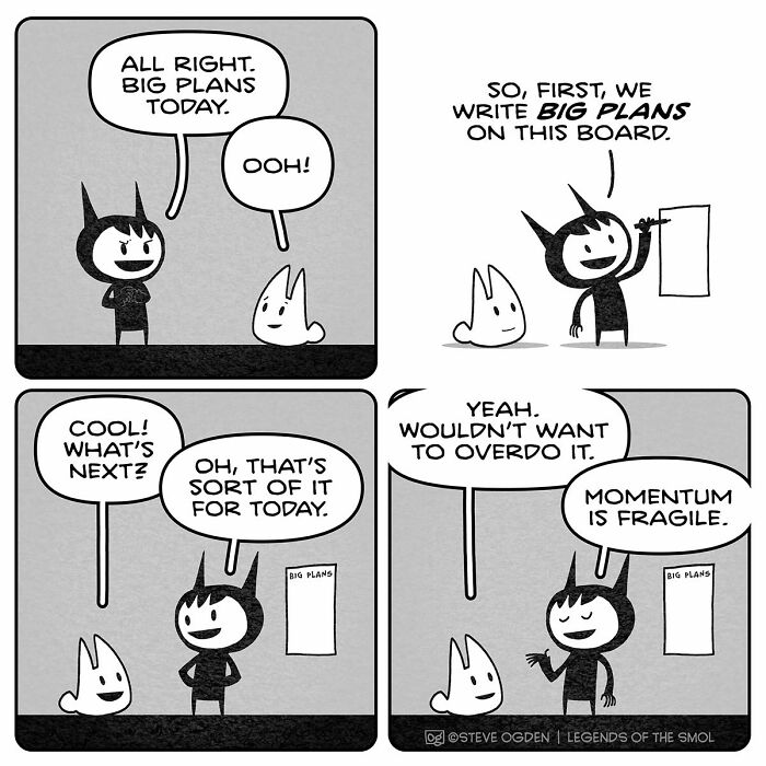25 Hilarious Comics About Gus, The Tiny Guy With Mega Confidence and Weird Logic