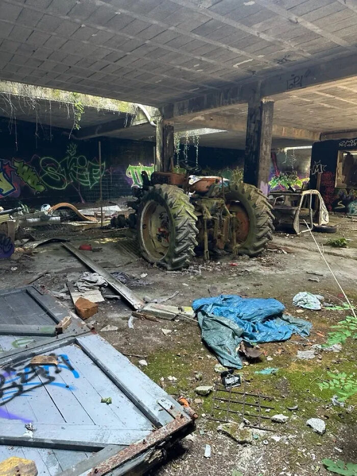 Forgotten Garage with Tractor, France