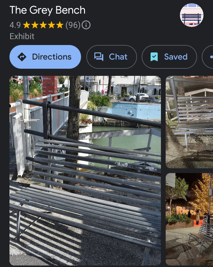 A Grey Bench That Somehow Has 96 Reviews In Italy