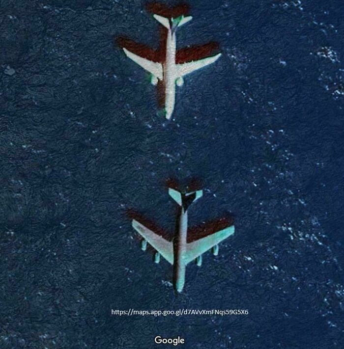 Two Jets Just Hanging Out In The Ocean Near California Coast