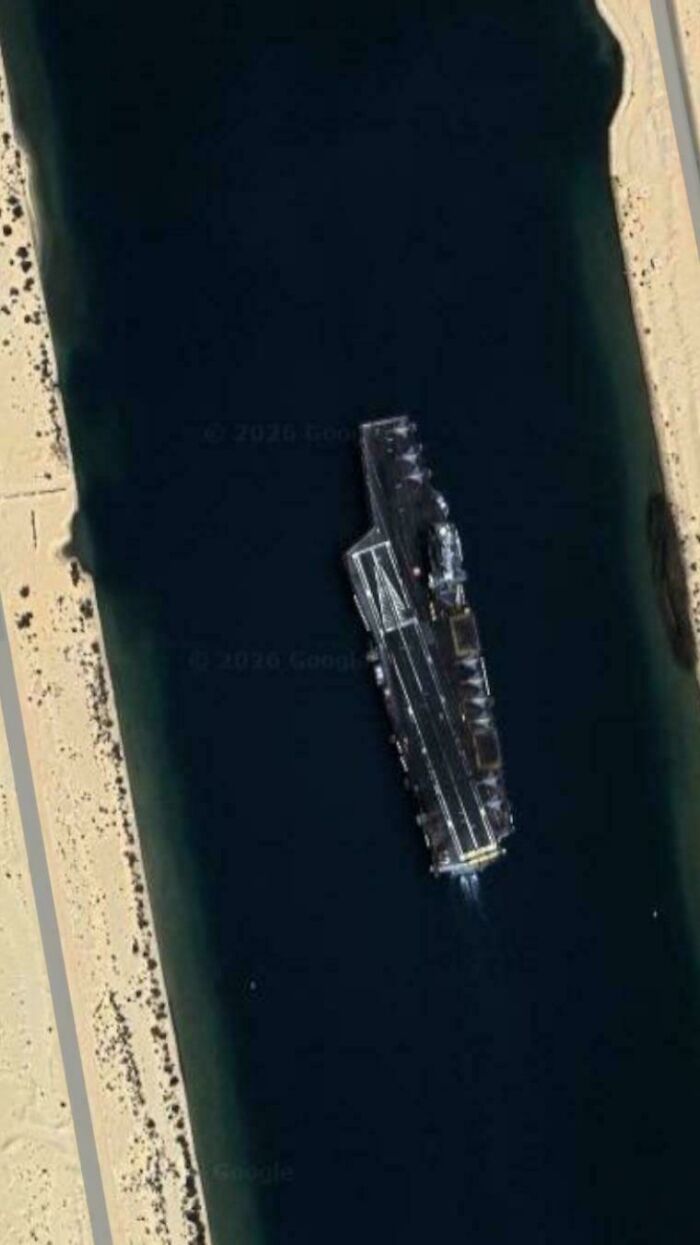 Aircraft Carrier Caught Nap In The Suez Canal