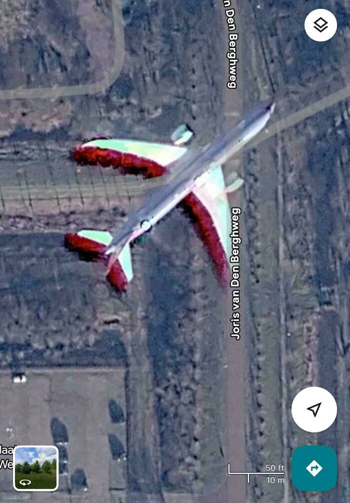 Airplane Frozen In Time And Space