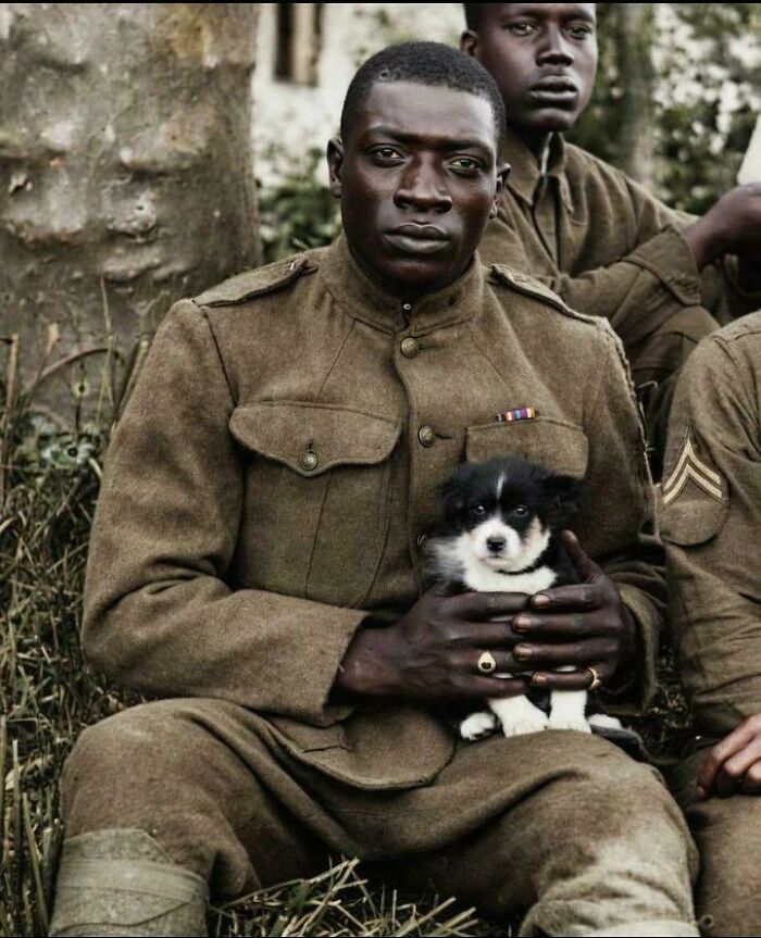 WWI Hero Poses With The Puppy He Rescued—Talk About A Good Boy