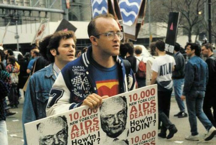 Artist Keith Haring At An Act Up Protest, March 1989—Fighting The Good Fight