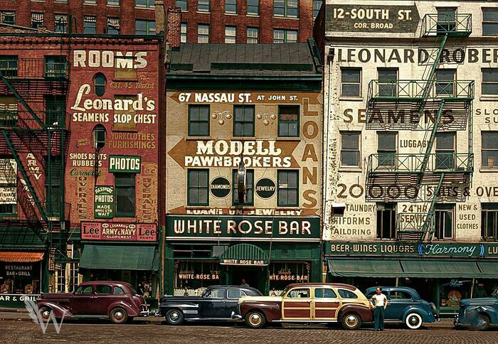 Nassau Street And John Street Corner, August 1946—NYC Throwback
