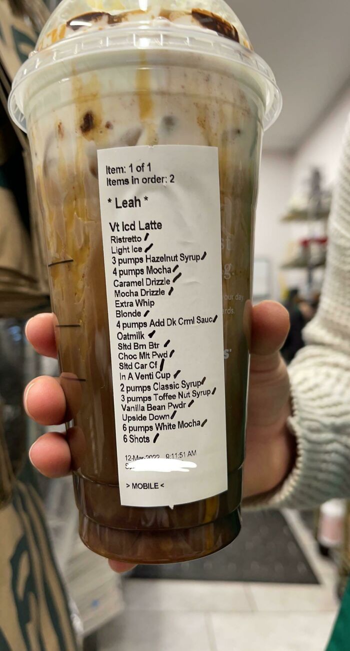 My Sister Works At Starbucks And This Was One Special Order