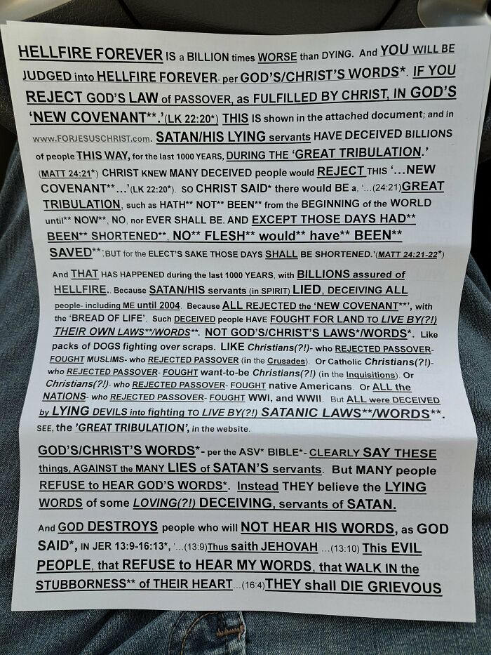 Pamphlets Under Every Windshield? Lucky Number Three!