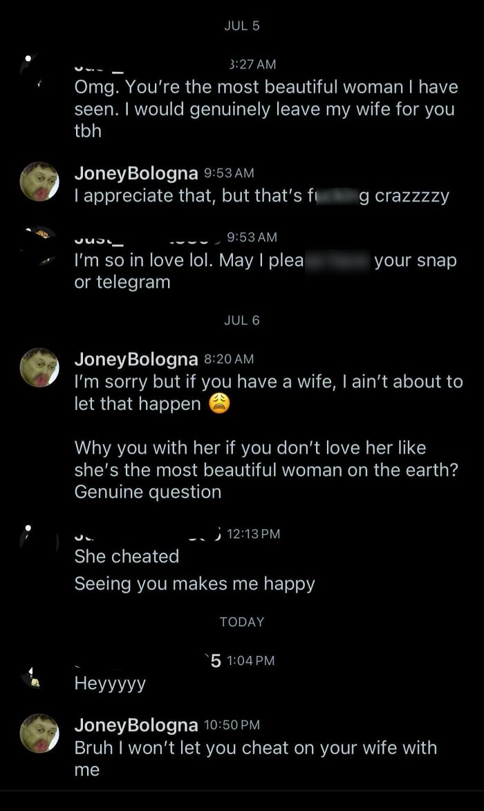 Telling Someone You’d Cheat On Your Wife For Them? Nah, Not A Good Line