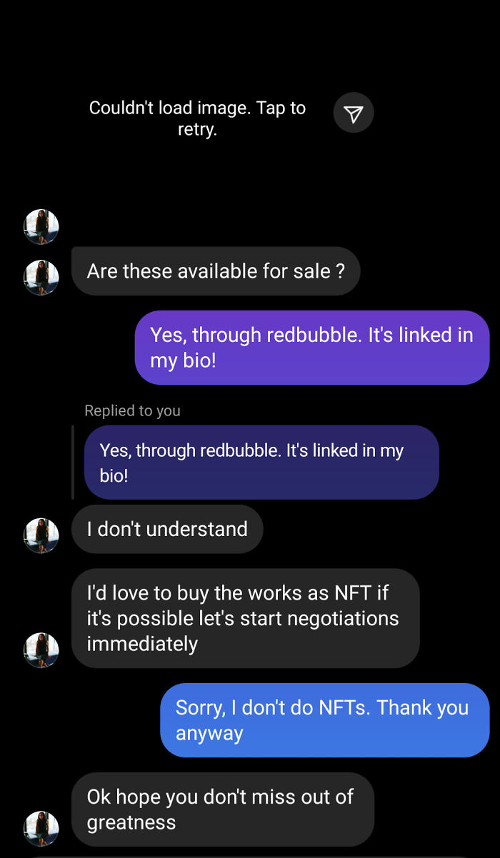 Someone Wanted My Art But Only Wanted NFTs. Rude!