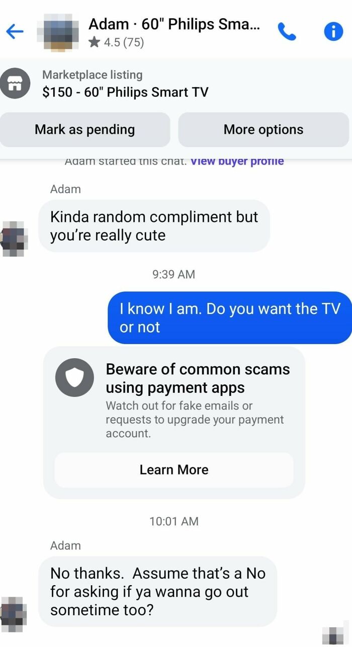 Just Trying To Sell My TV, Man...