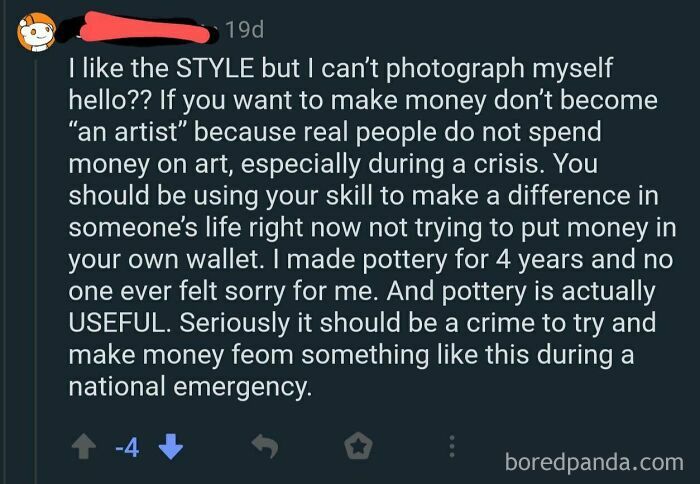 Artists Shouldn’t Make Money Or Charge During National Emergencies