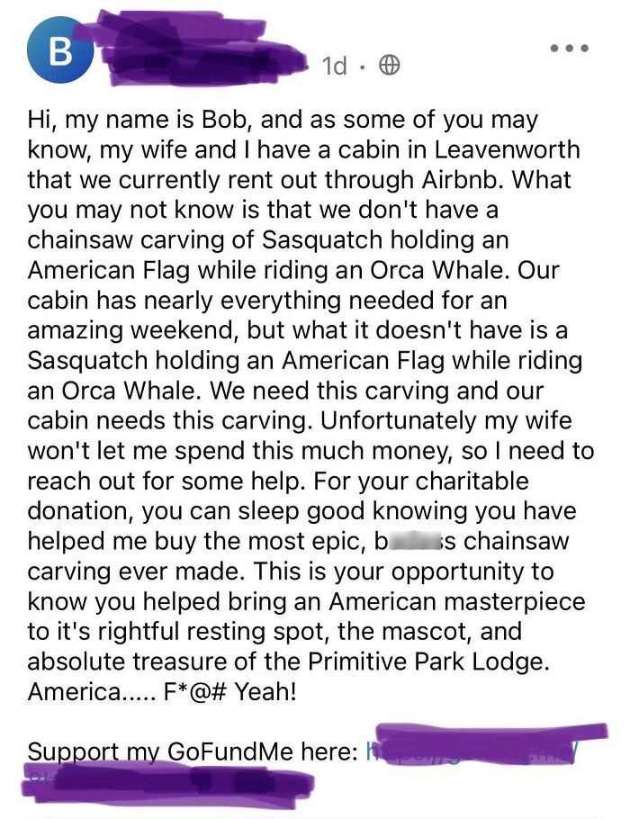 Choosing Beggar Wants Free Chainsaw Sculpture For Airbnb