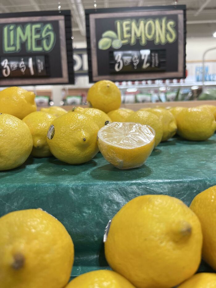 Someone Cut A Lemon And Wrapped It Back. Genius?