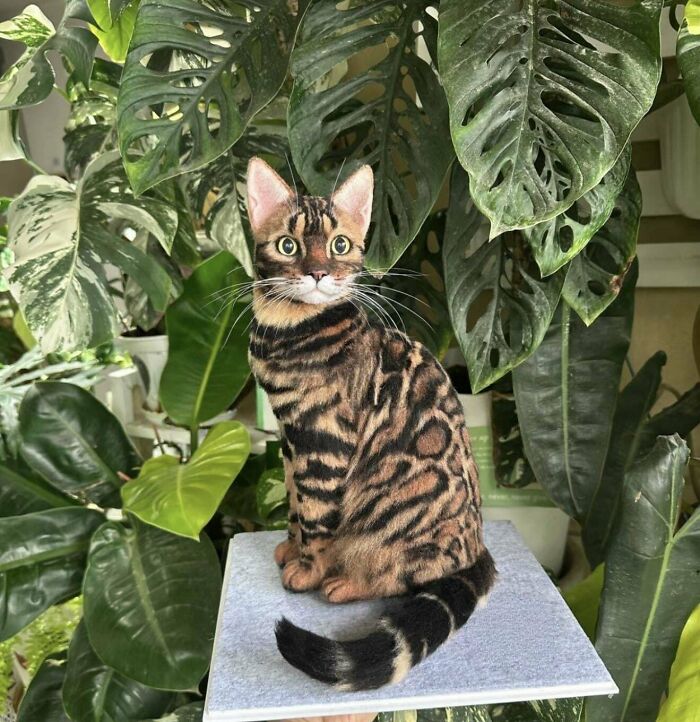 This Bengal Cat Needle-Felted Replica? Absolutely Proud Moment!