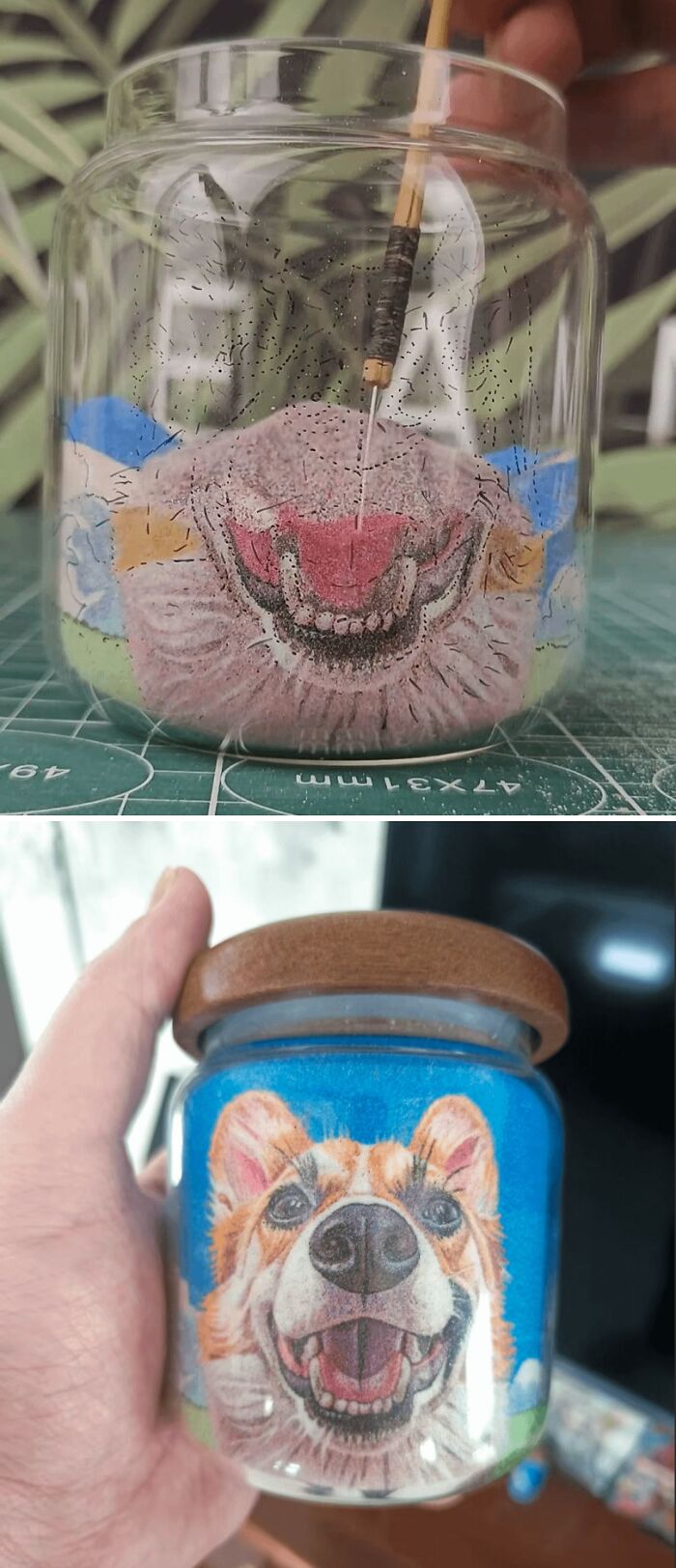 Made My Friend’s Pup With Sand In A Bottle—How Cute Is That?