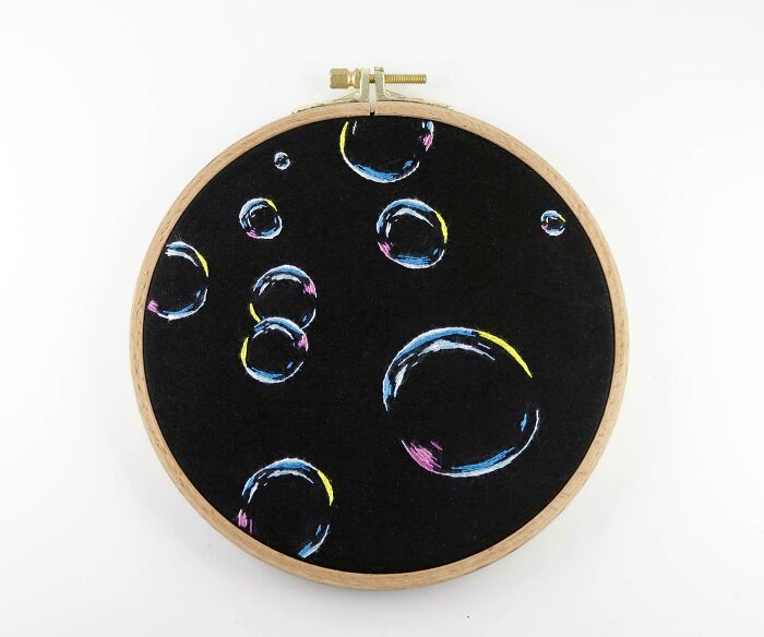 Hand Embroidered These Bubbles Because Why Not?