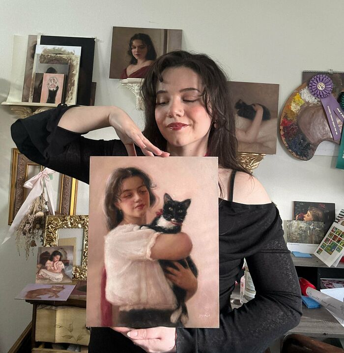 Got Called Out For Loving My Cat Instead Of Babies — So I Painted This!