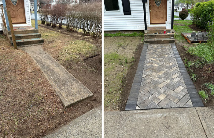 Super Pleased with Our Fancy New Paver Walkway