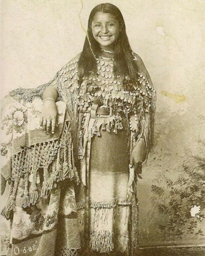 1894 Snapshot Of A Young Indigenous Woman Flashing A Smile