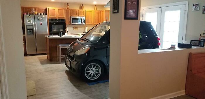 Parked The Car INSIDE The House To Dodge The Hurricane. Spoiler: Didn't Work