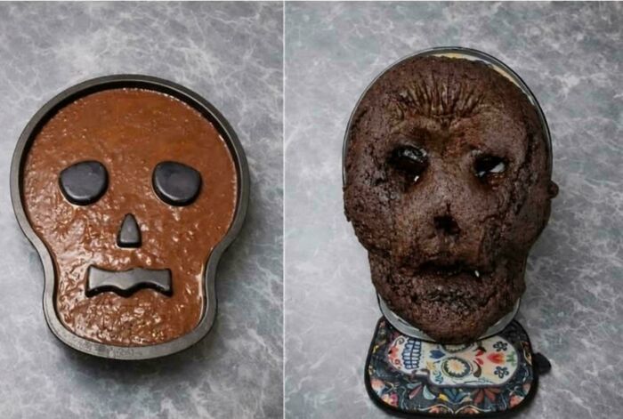 Attempted Skull Cake that Looked Like an Ancient Pharaoh