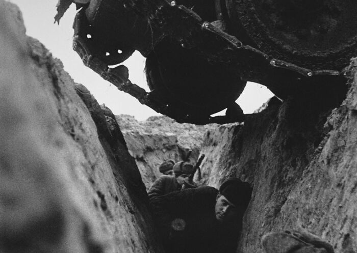 Tank Rolling Over Russian Infantry—Powerful but Spooky