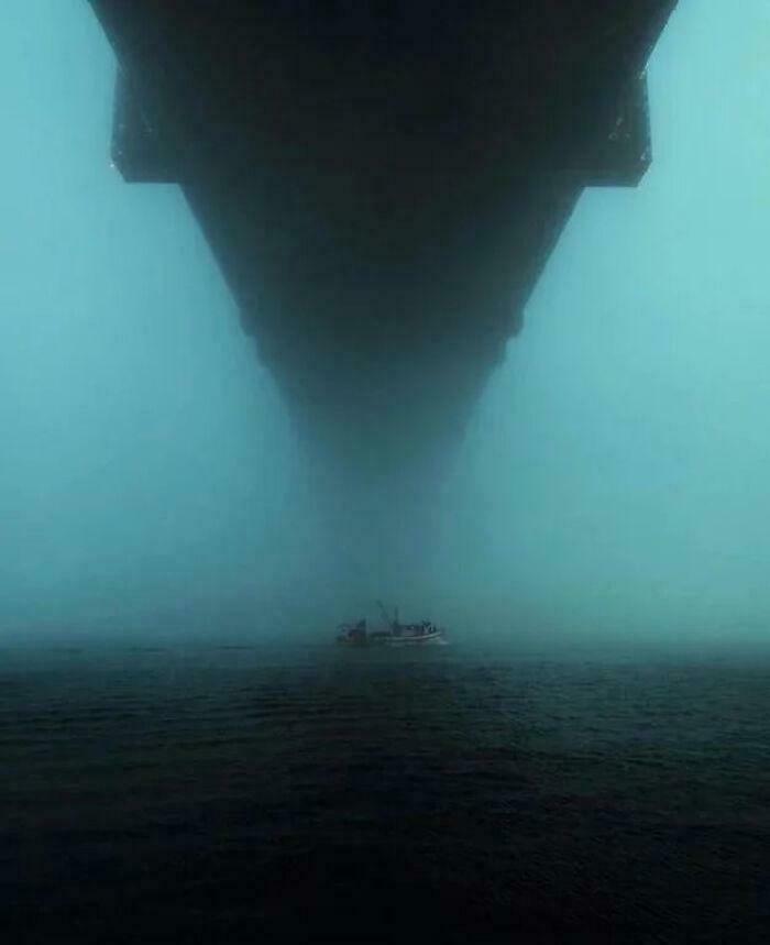 Boat Hanging Out Under a Giant Bridge – Creepy or Cool?