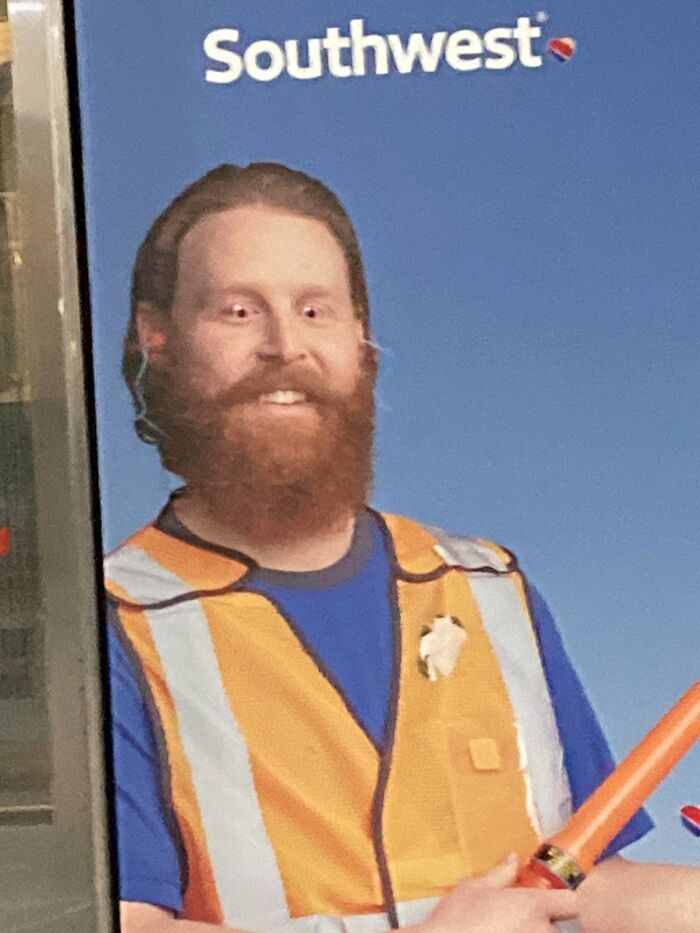 When Someone Puts Googly Eyes On An Airport Poster