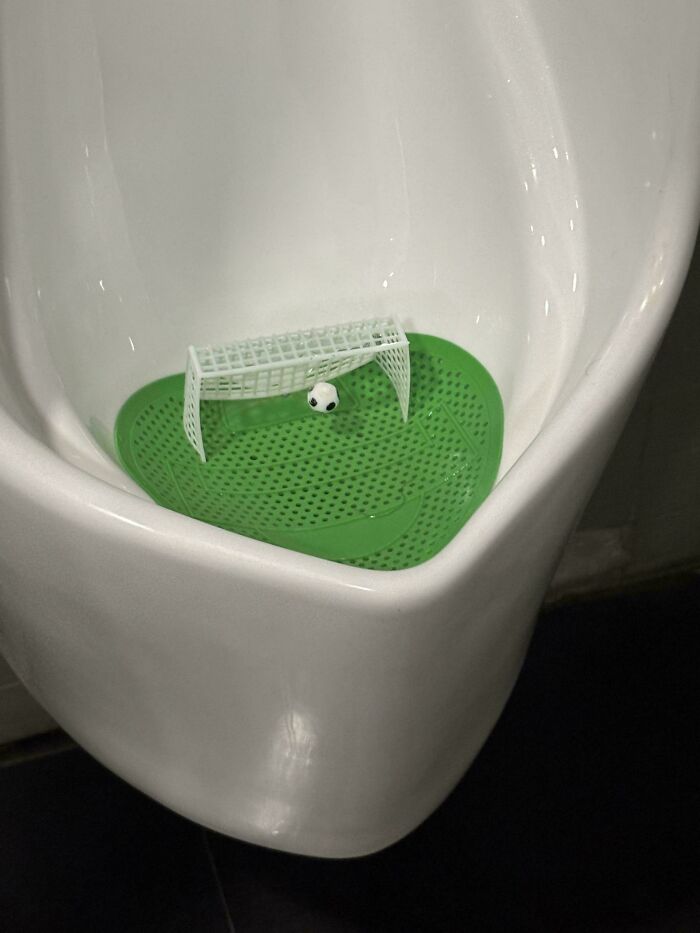 This Airport Urinal Comes With Soccer Nets—Seriously