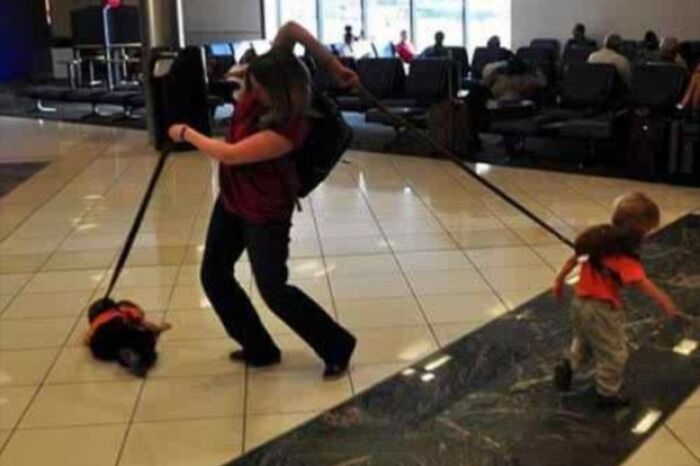 Tough Day For This Airport Mom