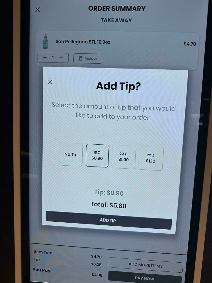 Self Checkout Machine Asking For A Tip At The Airport?!