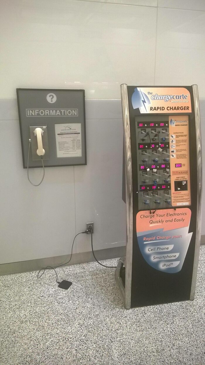 Found The Only Working Outlet At The Airport... Kinda