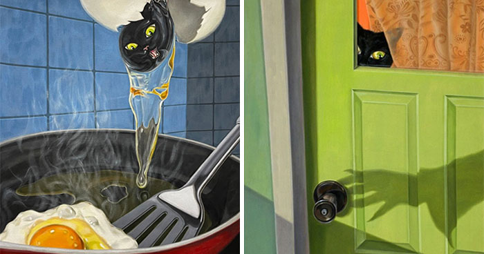 Check Out These 30 Weirdly Awesome Cat Paintings That Are Totally Not Normal